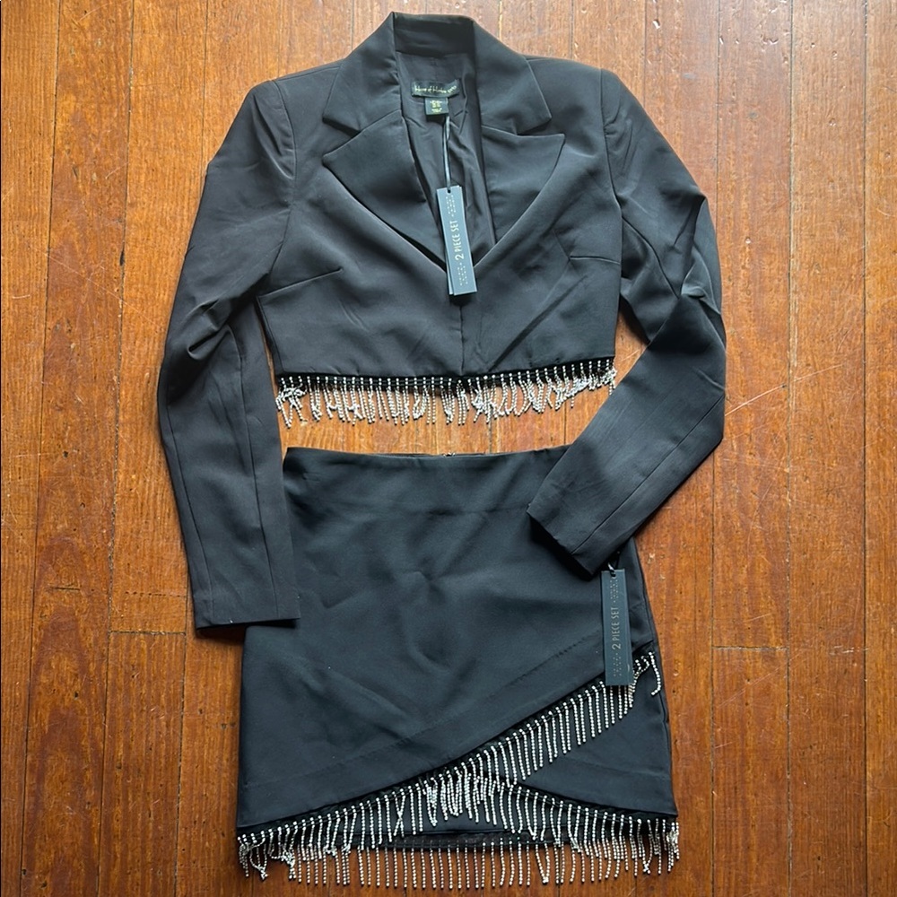 House of Harlow 1960 Black Blazer Set